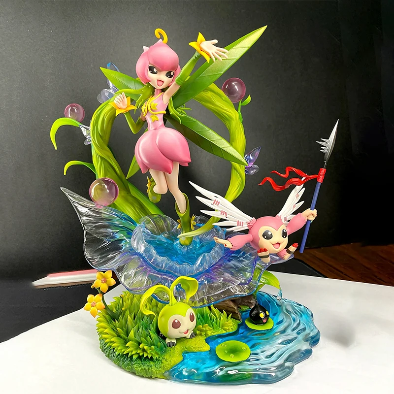 19 cm Digimon Figuren Lilimon Picklemon Anime Figur Tanemon Nyokimon Figur Statue Modell Sammlung Raum Dekoration Schreibtisch Spielzeug