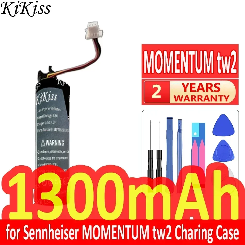 KiKiss Battery 1300mAh for Sennheiser MOMENTUM tw2 Charing Case