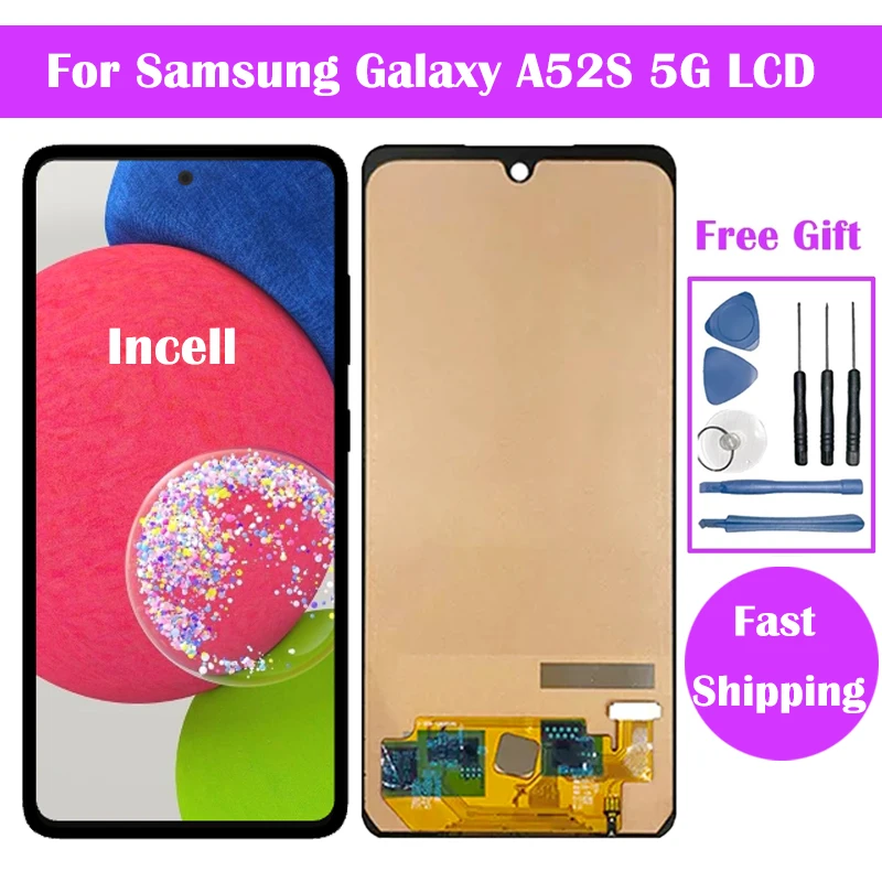 Super AMOLED For Samsung Galaxy A52s 5G SM-A528B LCD Display Touch Screen Digitizer Repair Parts Assembly A52S LCD with Frame