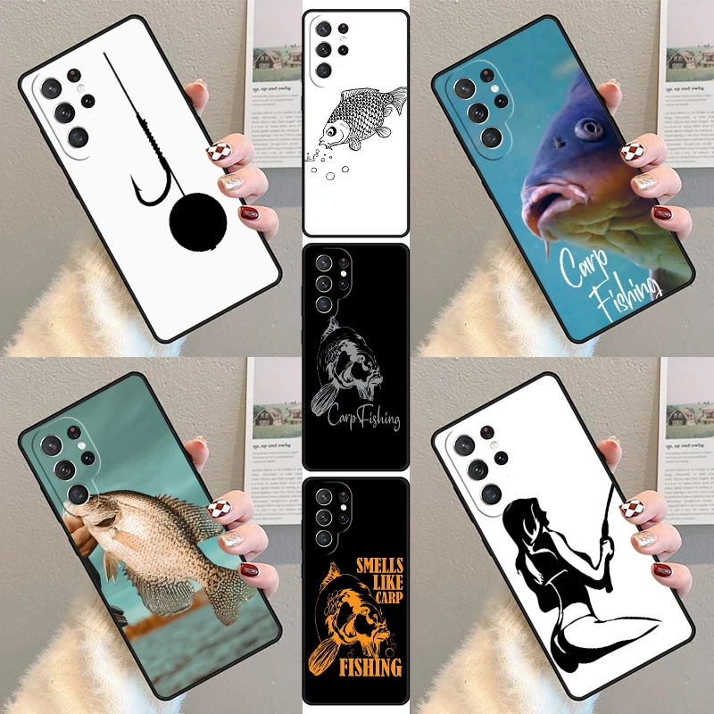 Unique Carp Fish Phone Case For Samsung Galaxy S23 S21 S20 FE S24 S22 Ultra Note20 S10 S9 S8 Plus Silicone Cover