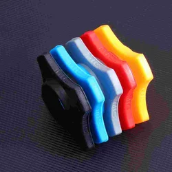 5pcs Microphone Silicone Stand Skidproof Circle Mic Anti-slip Ring KTV Replacement (Orange Blue Black Gray and Red One for