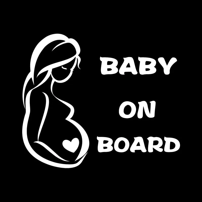 Warning Stickers for Pregnant Women and Babies In The Car, Personalized Decoration, Interior Accessories, Black/white,18cm*16cm