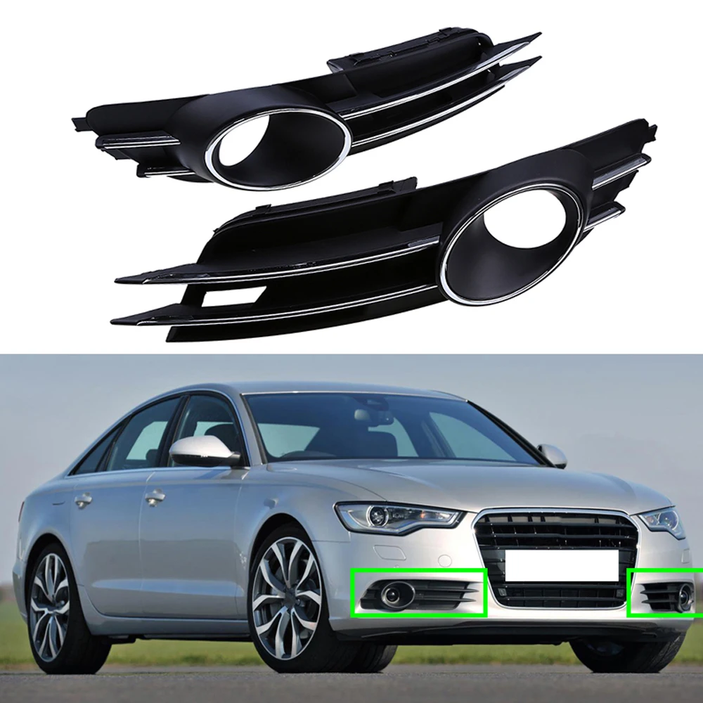 

Lower Bumper Fog Light Lamp Grille Cover For Audi A6 C7 2011 2012 2013 2014 2015 Chrome Fog Light Grill Cover Frame Lamp Shade