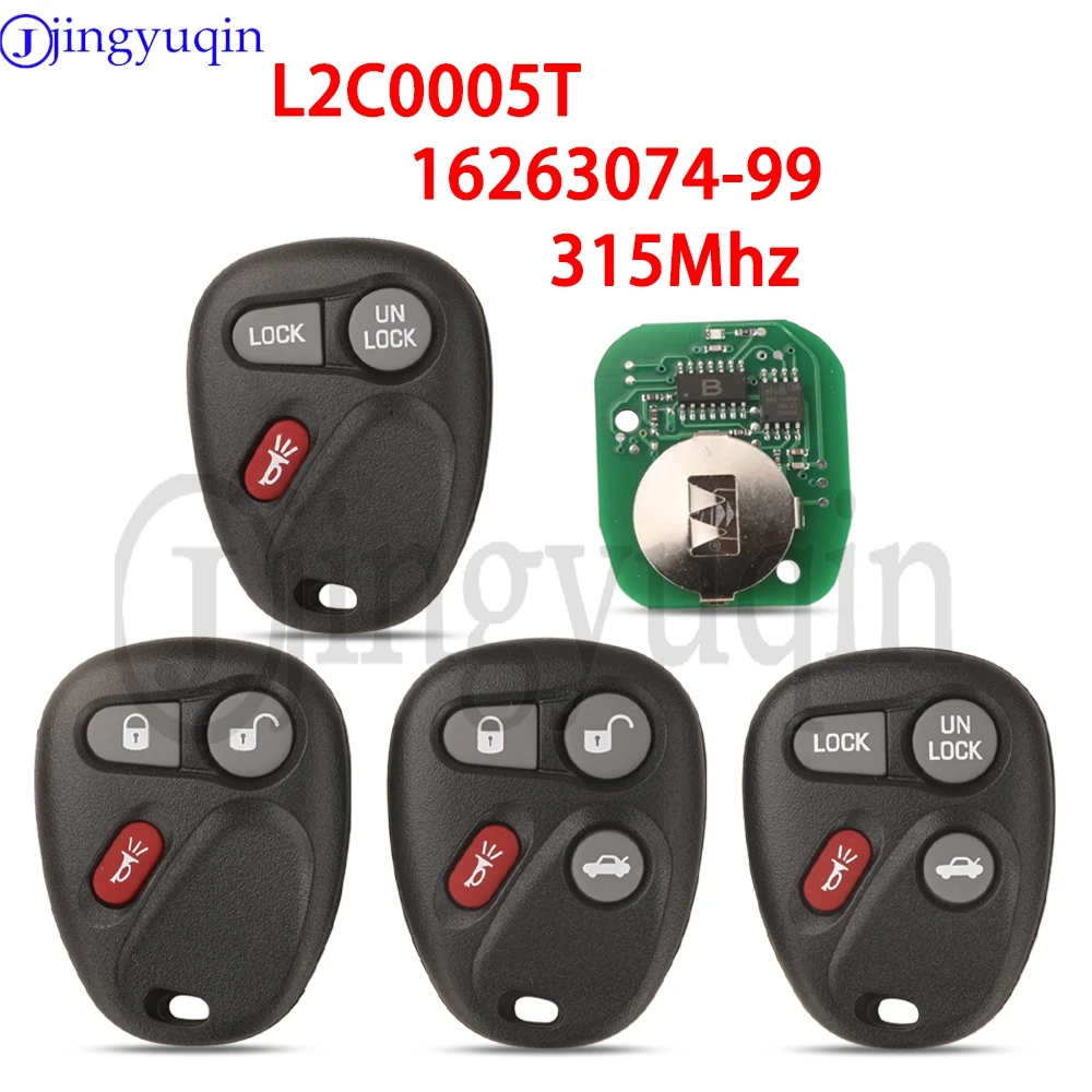 

jingyuqin 3/4 кнопки, 315 МГц, L2C0005T, 16263074-99, дистанционный ключ для автомобиля Cadillac CTS SRX 2003-2007, Chevrolet Cavalier, брелок-пульт