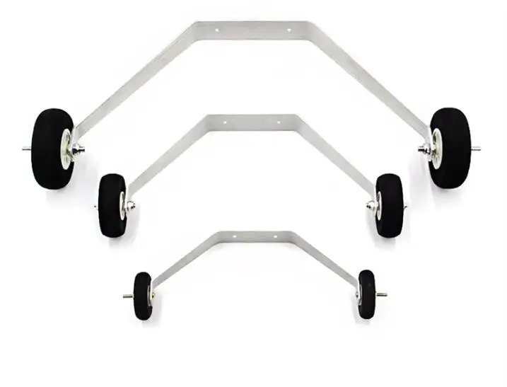 Zestaw podwozia / koła / osie / kółka ze stopu aluminium do samolotów stałopłatowych klasy RC 15-20-40-60 (elektryczne i paliwowe) ​   samolot