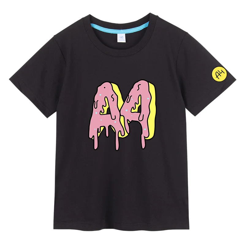 а4 мерч Boys Girl Short Sleeve T Shirts а4 мерч для детей 100% Cotton a4 Donuts Children\'s T-Shirt Tops Summer Kids Clothing