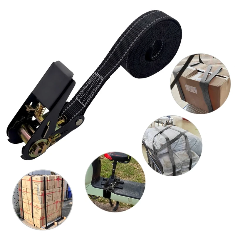 Ratchet Straps 800kg Tensile Force Cargo Tie Down Strap for Easy Loads Securing