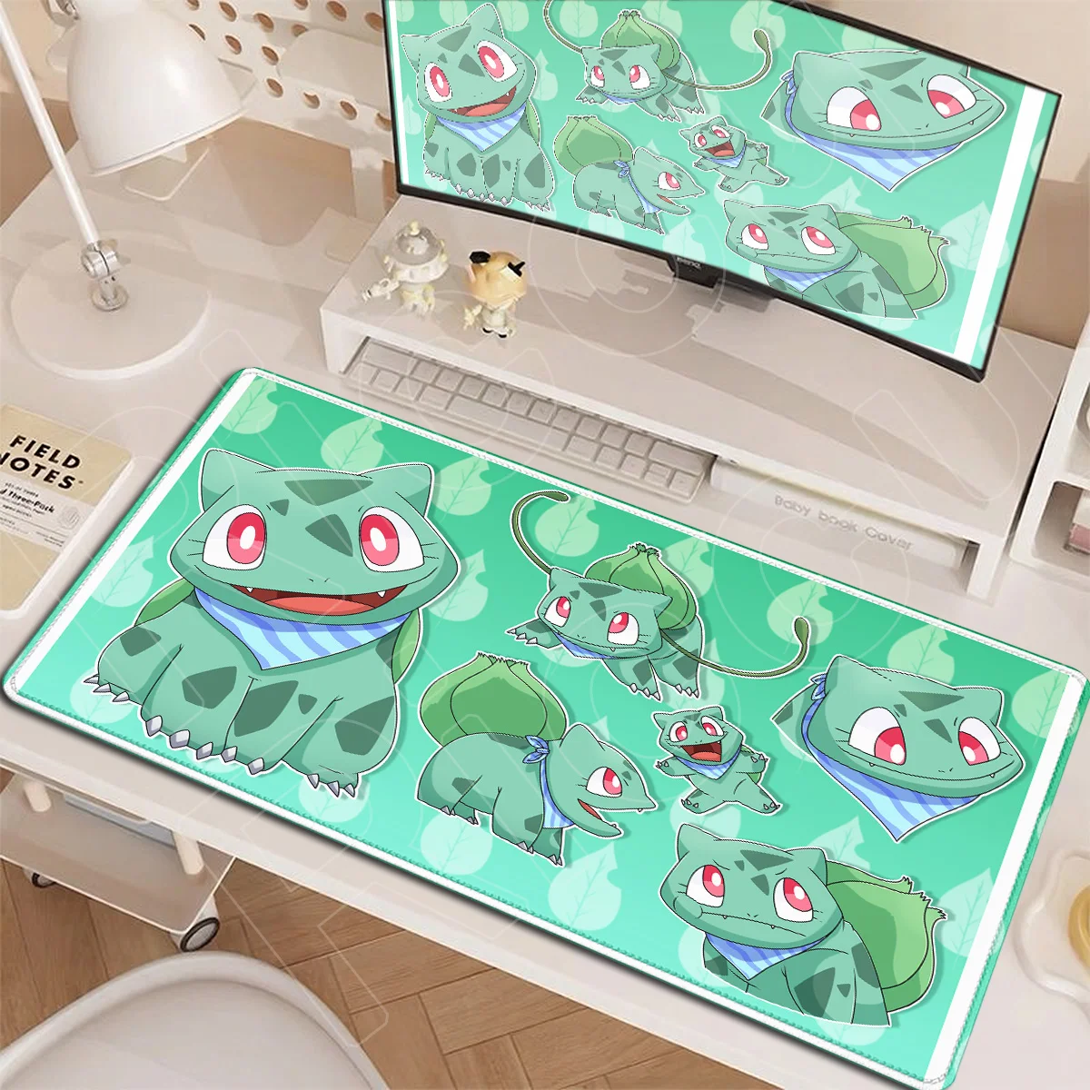 

90x40cm Anime Gaming Accessories Mousepad Pokemon Kawaii Bulbasaur Washable Desk Carpet Large Locking Edge Computer Keyboard Mat