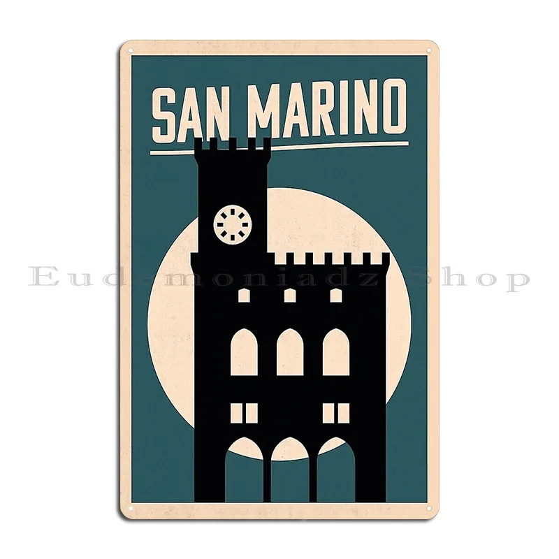 San Marino Travel Metal Sign Kitchen Club Wall Decor Wall Printed Tin Sign Poster