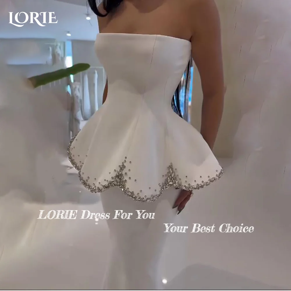 LORIE Shiny Mermaid Wedding Dresses Two Pieces Sweetheat  Bride Gown Backless Princess Bridal Gown vestidos de novia Customized