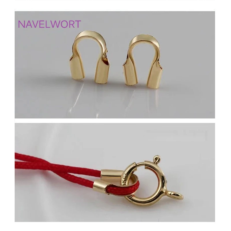 14K/18K Gold Plated Wire Guardian Cord Protector,Brass U Shape Hook Clasp Connector DIY Jewelry Making Accessories Wholesale