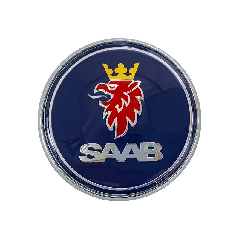 50mm 68mm 2 3 Pins SAAB Car Front Hood Bonnet Logo Rear Trunk Badge For SAAB 9 3 9 5 9-3 9-5 SAAB Emblem Sticker Accessories