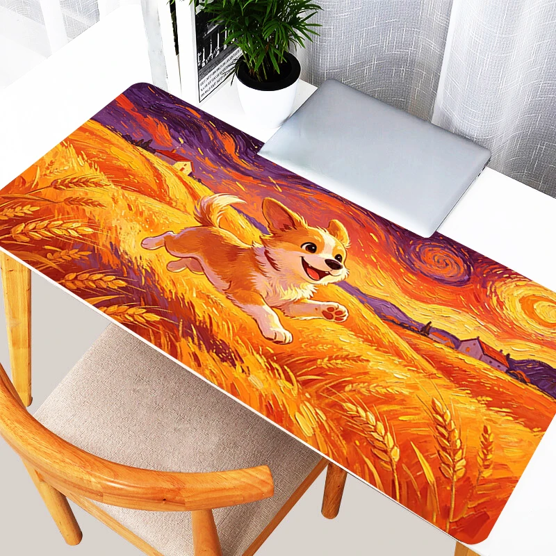 Cute dog Mouse Pad kawaii Anime Desk Mat Office Laptop Gamer Carpet Non-Slip Computer Mouse Mat Large