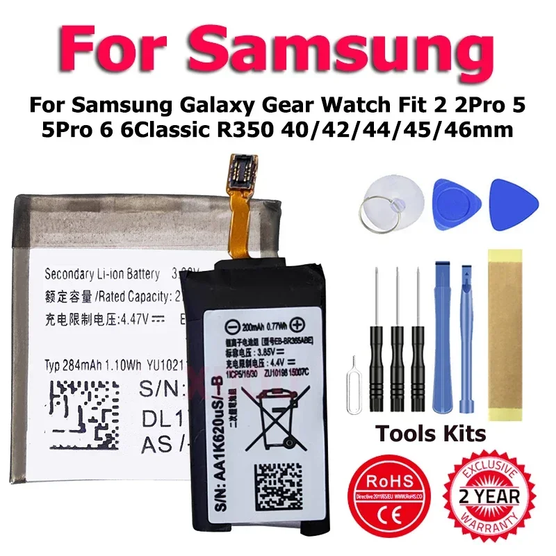 EB-BR360ABE EB-BR365ABE EB-BR900ABY Battery For Samsung Galaxy Gear Watch Fit 2 2Pro 5 5Pro 6 6Classic R350 40/42/44/45/46mm