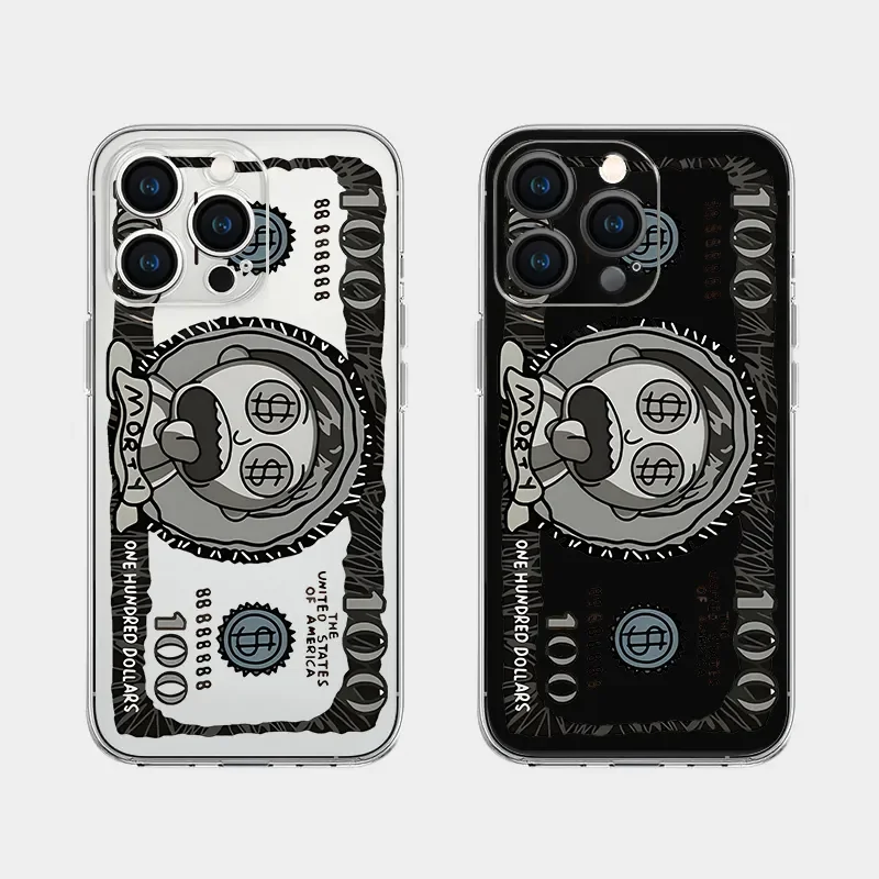 American Style Fashion Money Phone Case For iPhone 16 Pro Max 15 Pro 14 13 12 11 Xr Xs Max 7 8 Plus Ricks Soft Y2K Phone Cases