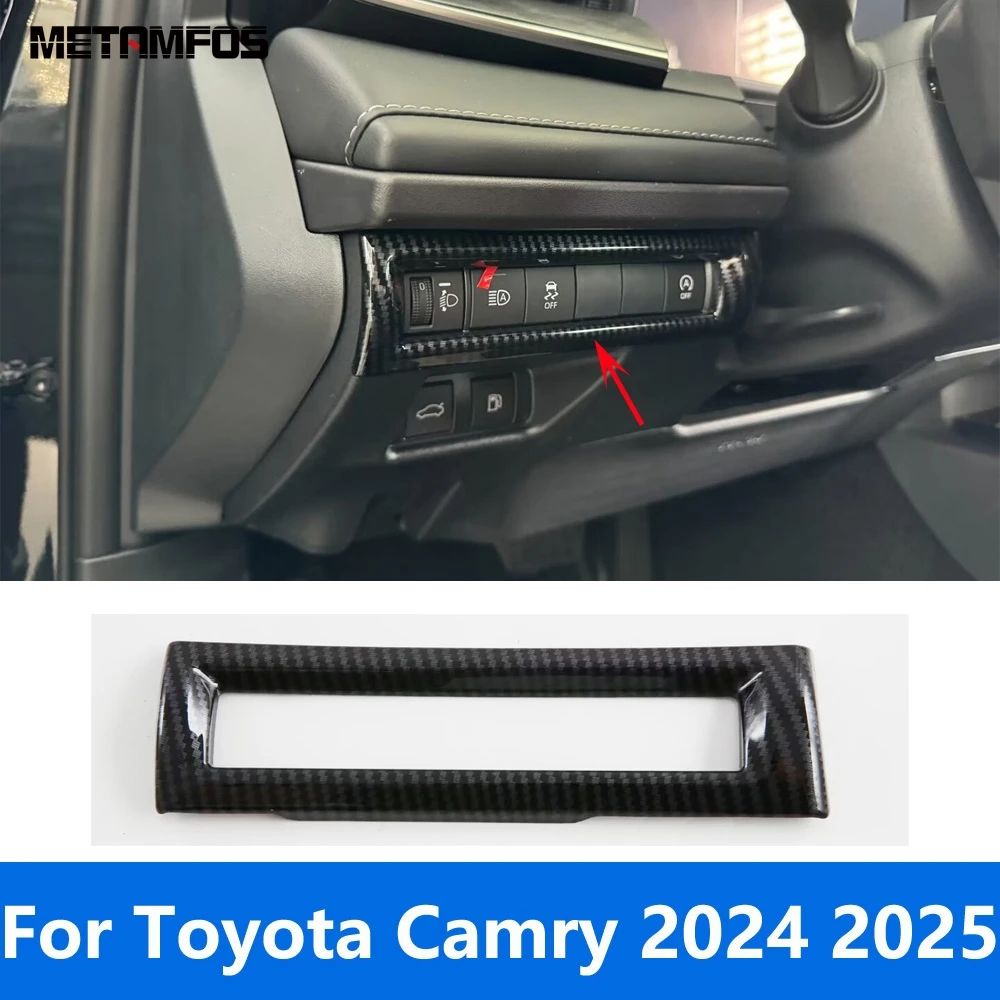 

Для Toyota Camry 2024 2025 из углеродного волокна, переключатель лампы, кнопка управления, крышка панели, отделка, аксессуары для интерьера, Стайлинг автомобиля