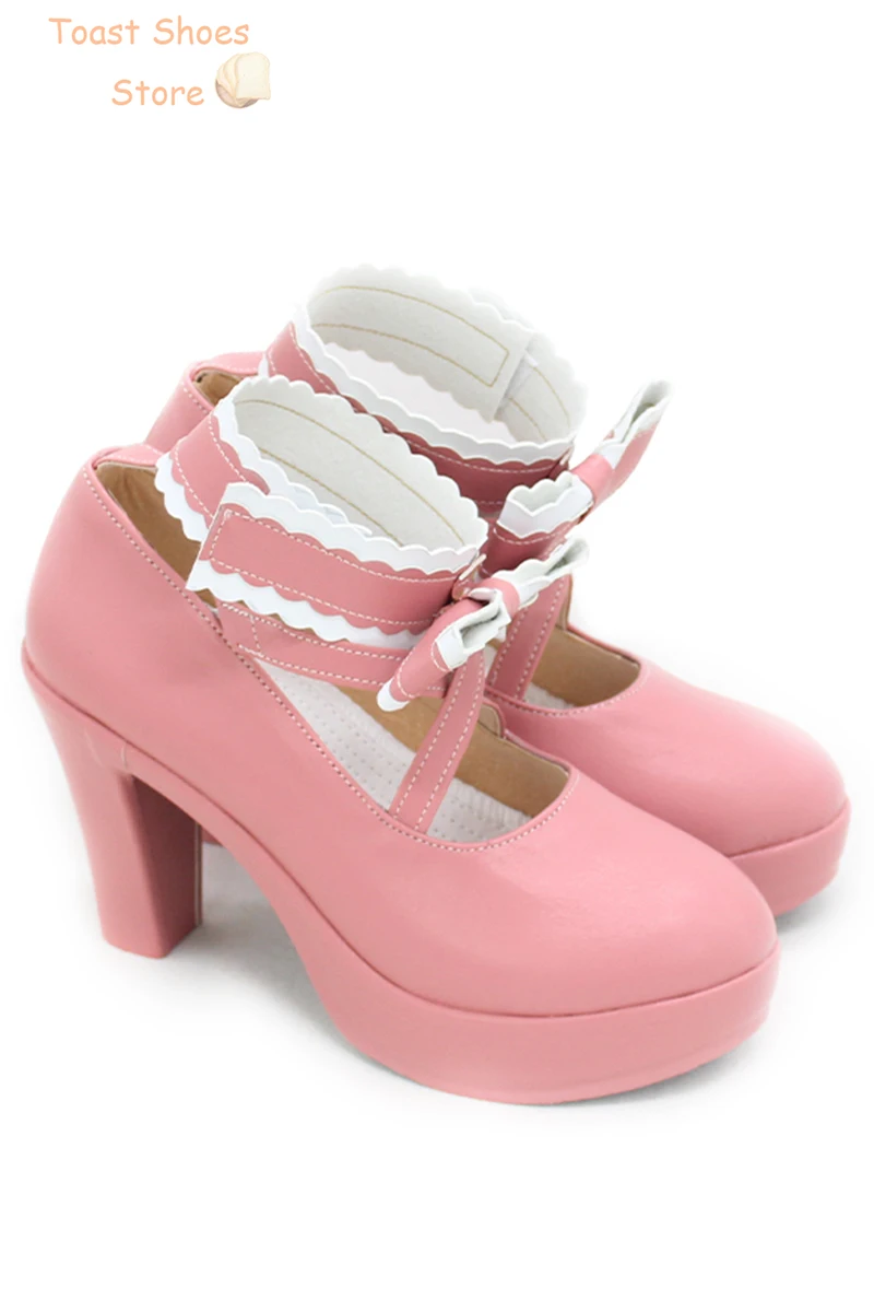 Anime Who Made Me A Princess Siya Cosplay Shoes Cute Pink PU Leather Shoes stivali di carnevale di Halloween Prop Costume Prop