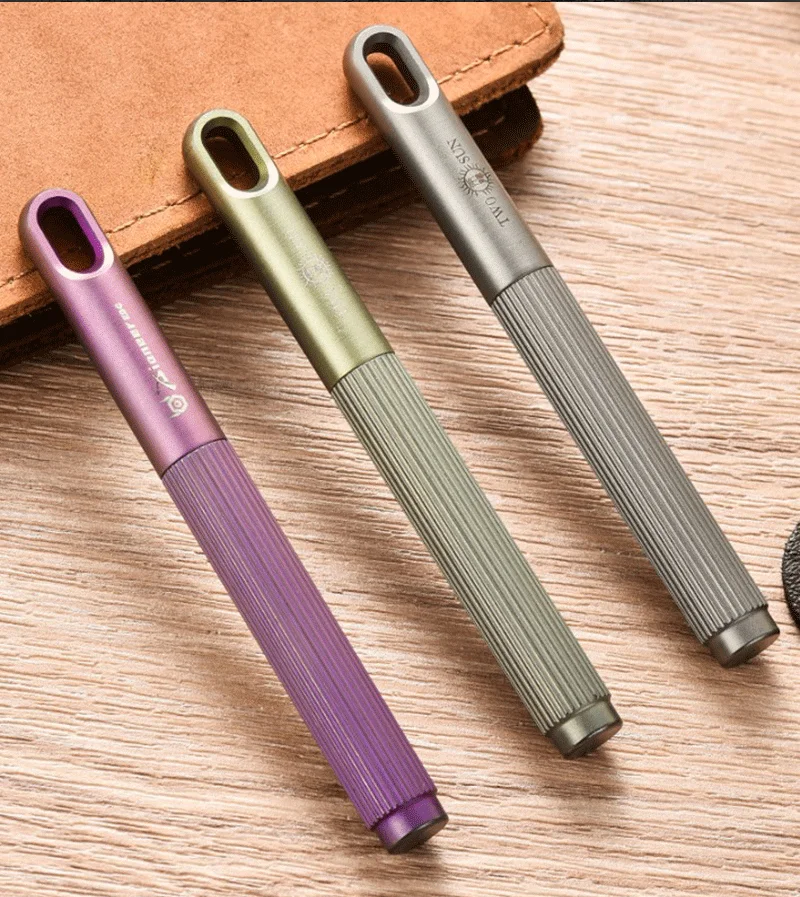 1pc Titanium EDC Short Pen With Writing Multi-functional Portable Tools Pen Business Office Ball Point Pen