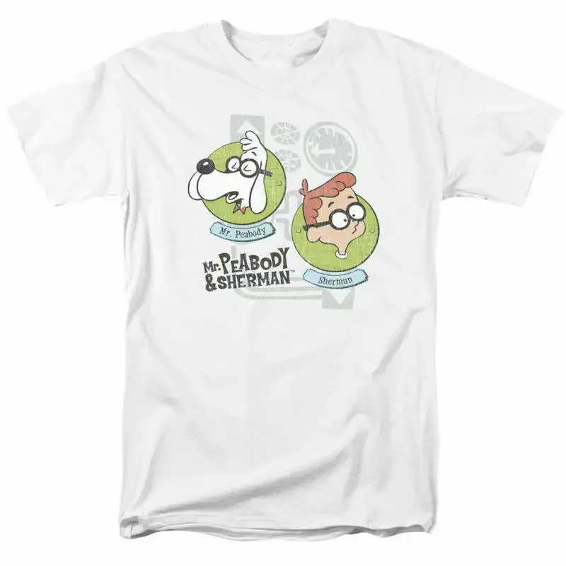 Mr Peabody Sherman Gadgets T Shirt Mens Licensed Cartoon Merchandise White
