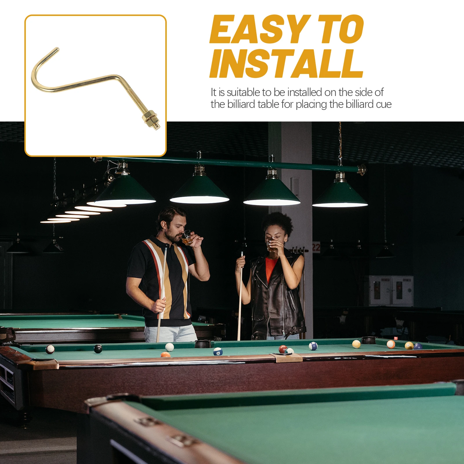 

2pcs Copper Billiard Pool Cue Racks Snooker Table Replaceable Pool Durable Wear-Resistant Storage Rack For Billiard Table
