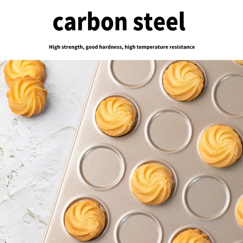 High Performances Macaron Baking Sheet Efficient 30 Cavity Macaron Baking Sheet Carbon Steel Tray for Sweet Creation D2RD