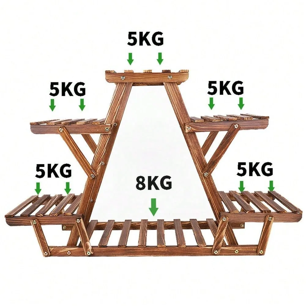 Ein Stil Holz-Eckpflanzenständer, dreieckig, für den Außenbereich, Blumenregal, Wohnzimmer, Garten