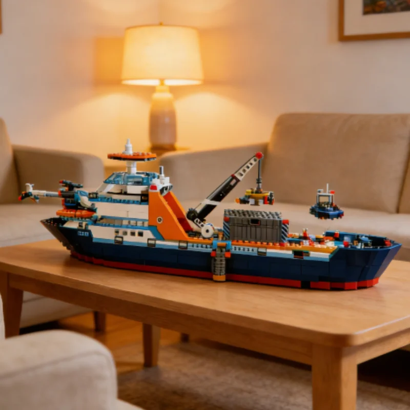 2026 Neue City Moc Bausteine Urbanes Ozeandampfschiff-Modell Tiefsee-Erkundungsschiff Bausatz Beliebtes Geburtstagsgeschenk