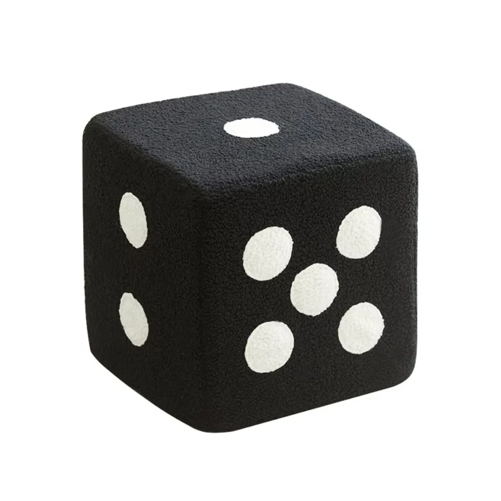 

Creative Cube Shoe Changing Stool Ottoman Living Room Lamb Fur Fun Bedroom Decoration Dice Stool Foot Pedals Home Furniture