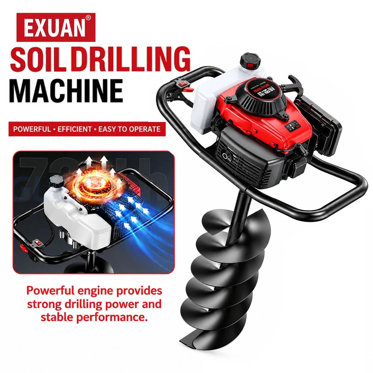 Drilling Machine High-power Digging Tunneling Machine Agricultural Pile Driving Machine Tree Hole Digger Soil Drilling Machine
