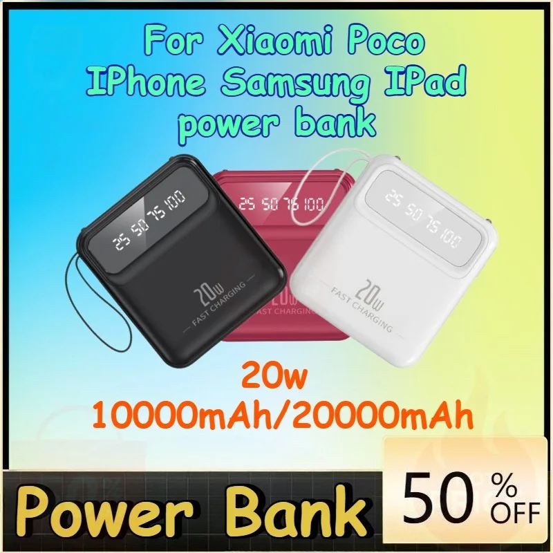 

20000mAh 10000mAh Power Bank for Xiaomi Poco IPhone Samsung IPad Battery Bank PowerBank