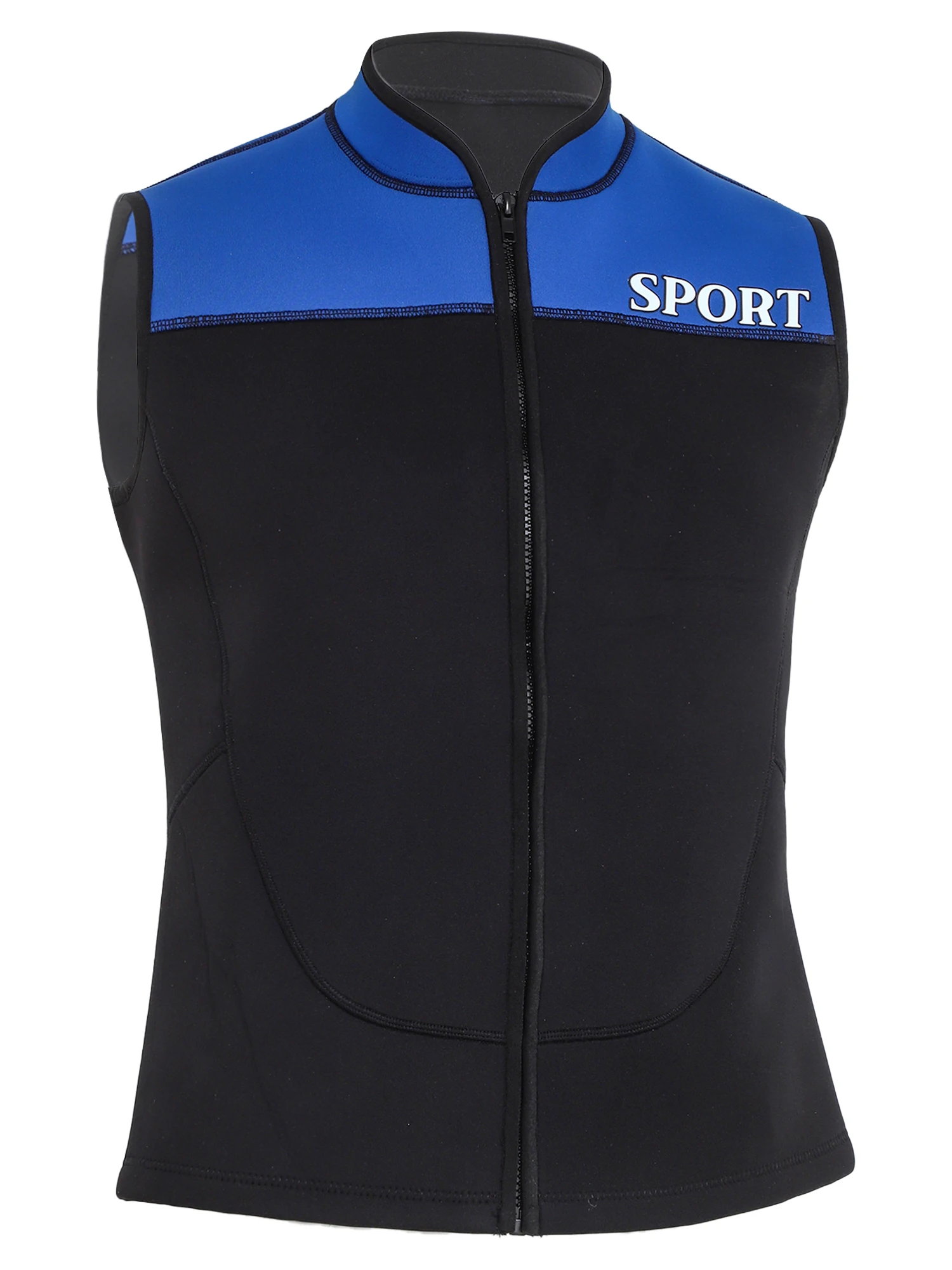 Herren-Neoprenanzugweste aus 3 mm Neopren, ärmellos, mit Reißverschluss vorne, kontrastfarbenes Oberteil zum Tauchen, Surfen, Kajakfahren, Schwimmen – Detail 22