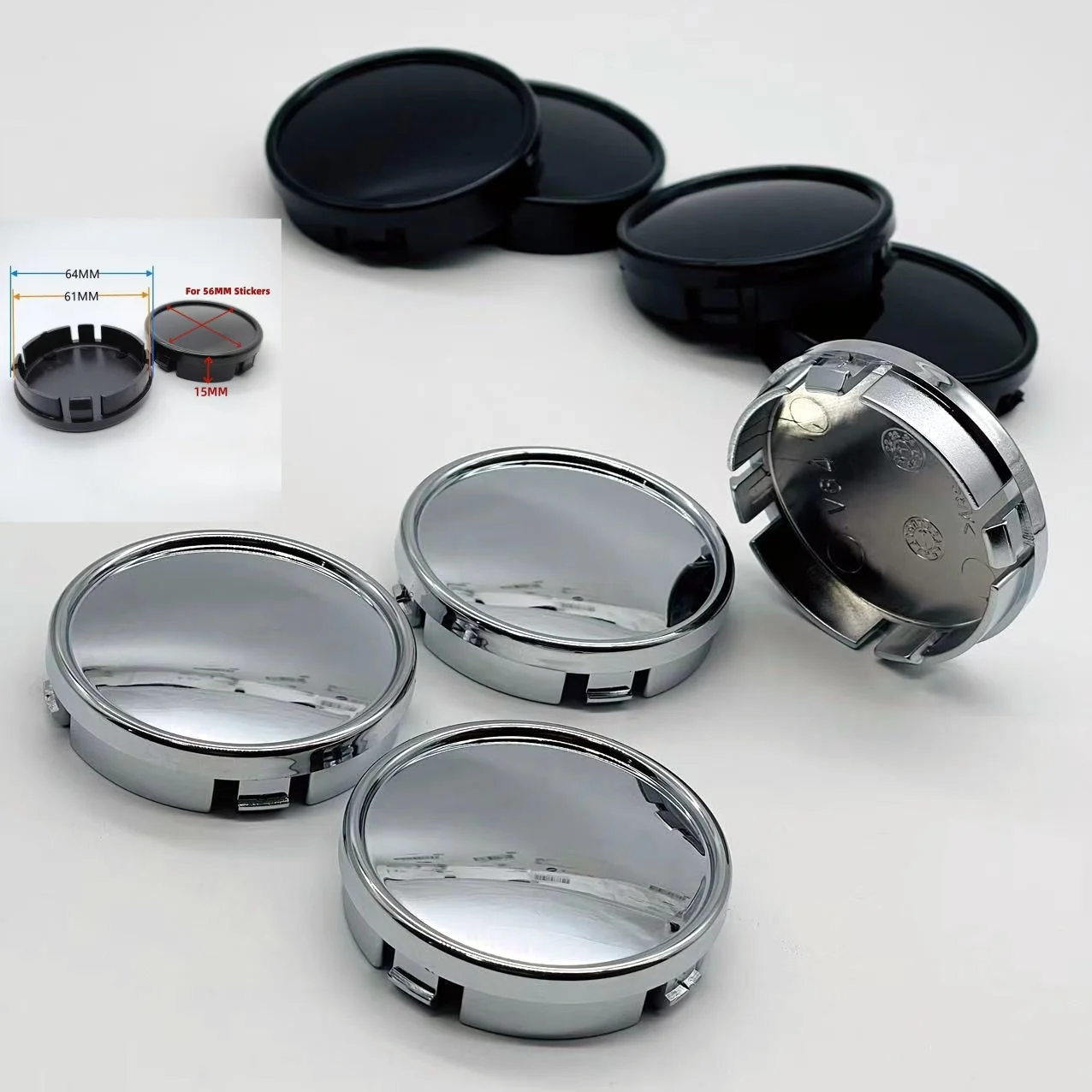 

4pcs 64MM (I.D 61MM ) Car Wheel Center Caps Car Accessories for Volvo Rim Hubcaps Cover Wheels Hub Lid Replace