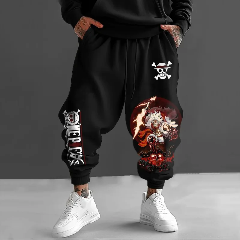 

ONE PIECE Hot Fashion Anime Peripheral Pure Cotton Loose Trend Trousers Latest Autumn Men's and Women's Hip Hop Sports Leggings
