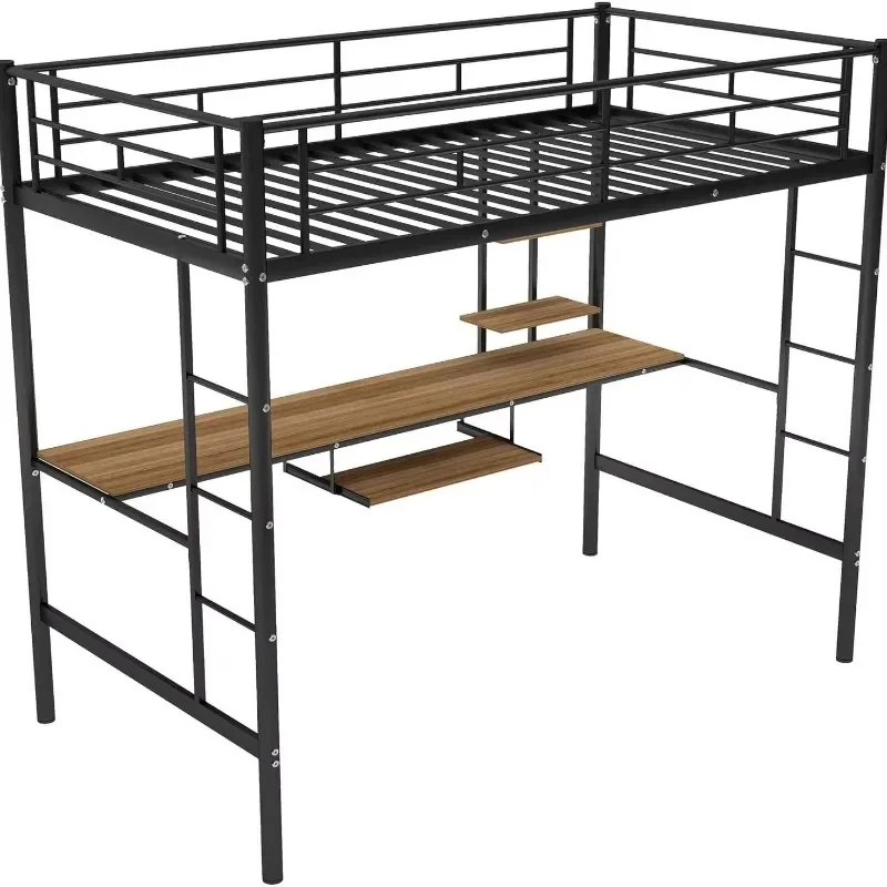 Modern minimalist present on all major platforms Metal Hostel Bed Multifunctional Small Duplex Apartment Loft Bed