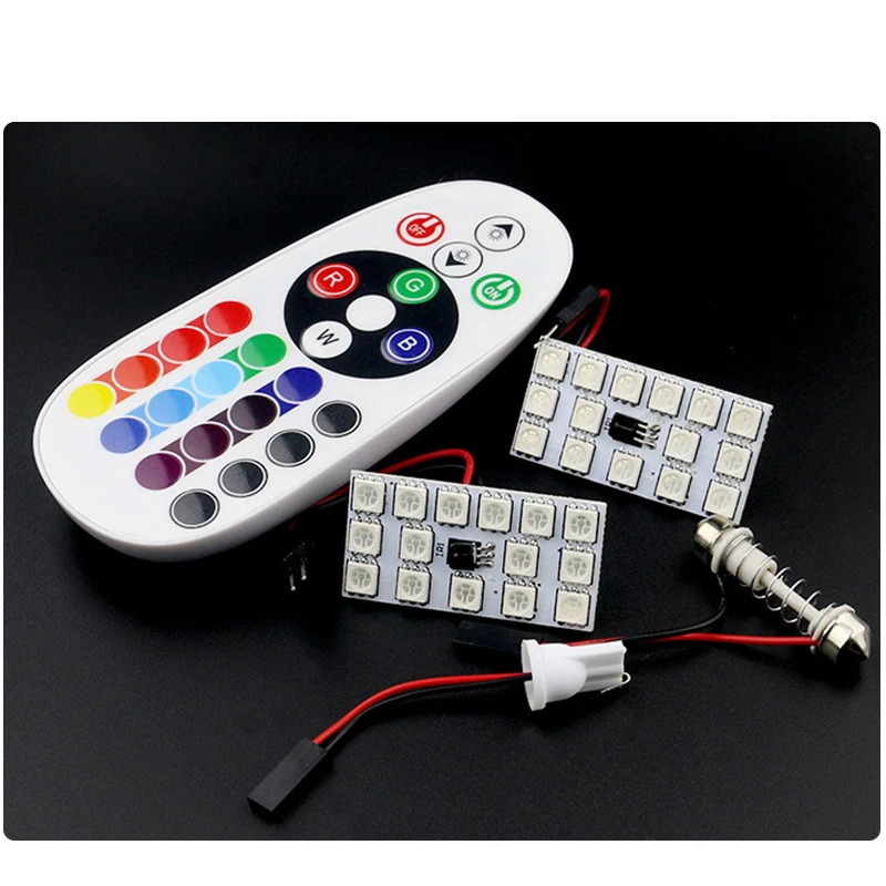 Automobile LED colorful remote control reading lamp, flash flash broad lamp atmosphere lamp RGB 12/15/24/36 SMD atmosphere lamp