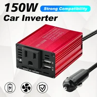 Inversor de coche de 150W, CC de 12V a EE. UU., CA de 110V, salida de 60hz, adaptador USB Dual para coche, convertidor, cargador automático, transformador de voltaje de enchufe estadounidense
