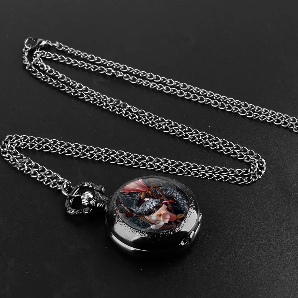 

Unique Gifts Snack Design Vintage Arabic Numerals Quartz Pocket Watch Necklace Pendant Clock Chain Mens Women
