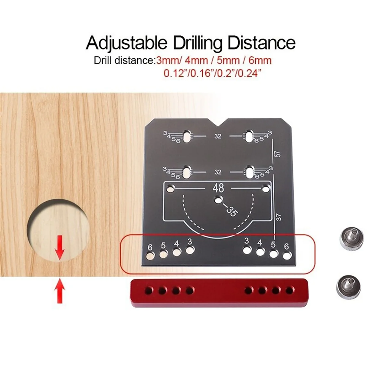 Woodworking Concealed Hinge Jig Kit Aluminium Alloy 35mm Hinge Hole Template Jig for Door Cabinets Hinges Mounting