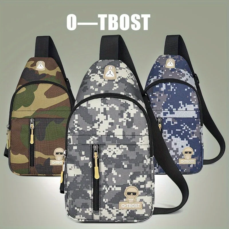 oxford cloth camouflage tactical chest bag outdoor casual men\'s shoulder bag portable crossbody bag multi-layer crossbody bag