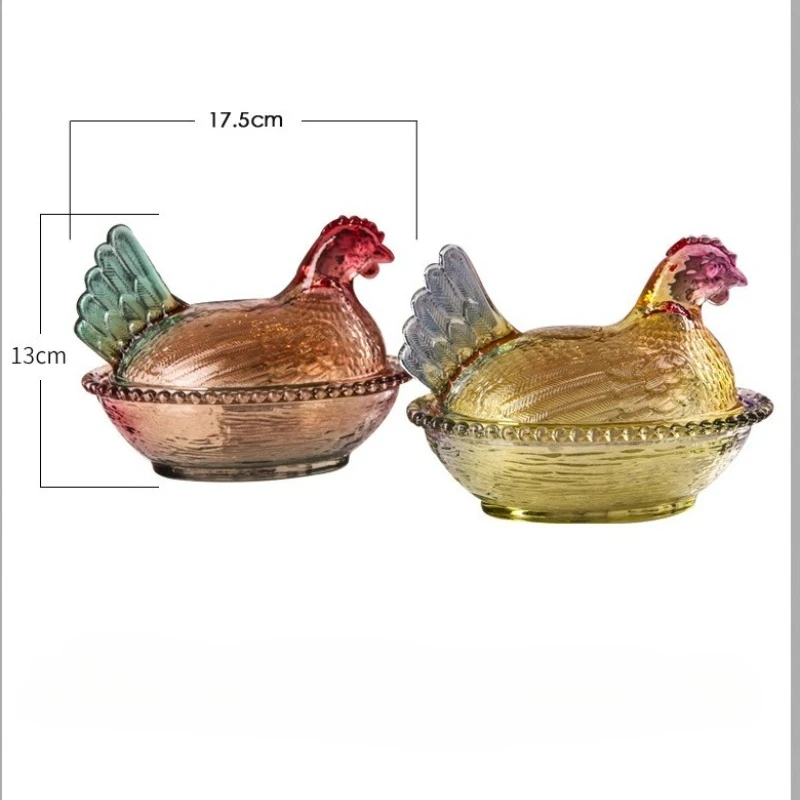 Glass Hen Fruit Bowl Elegant Service Board Centerpiece Living Room Dining Table Home Display Her Party Christmas Gift view 6