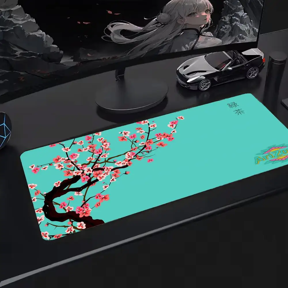 AriZona Alfombrilla de ratón de té verde, alfombrilla de ratón de gran tamaño, superficie extendida para juegos, respaldo antideslizante, perfecta para uso en escritorio