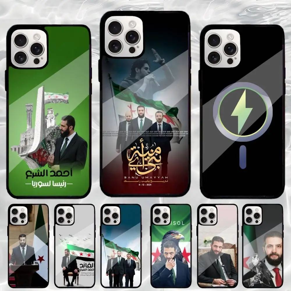 

A-Ahmed Sharaa Syrian Flag Phone Case For iPhone17,16,15,14,13,12,11 Plus,Pro Max Magnetic Magsafe Wireless Charging