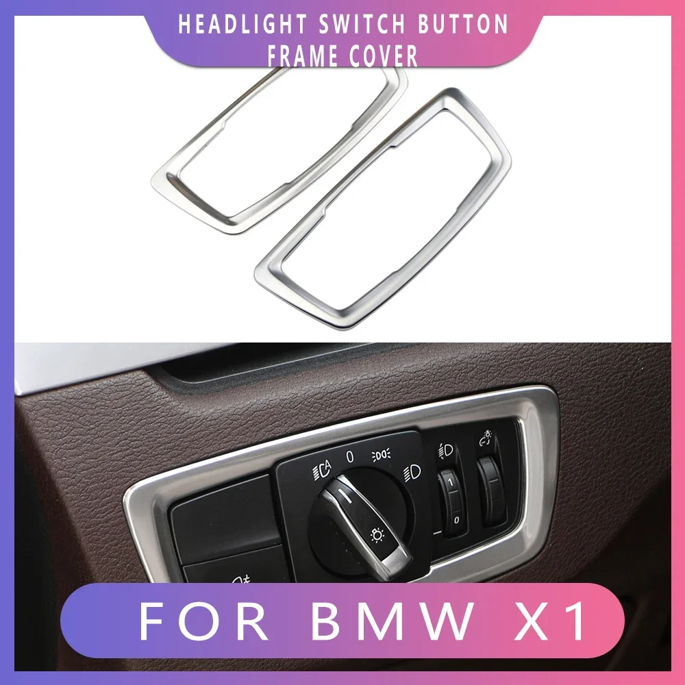 Car Headlight Switch Button Frame Cover Trim for BMW X1 F48 2016 2017 2018 2019 2020 X2 F39 Decoration Sticker Accessories