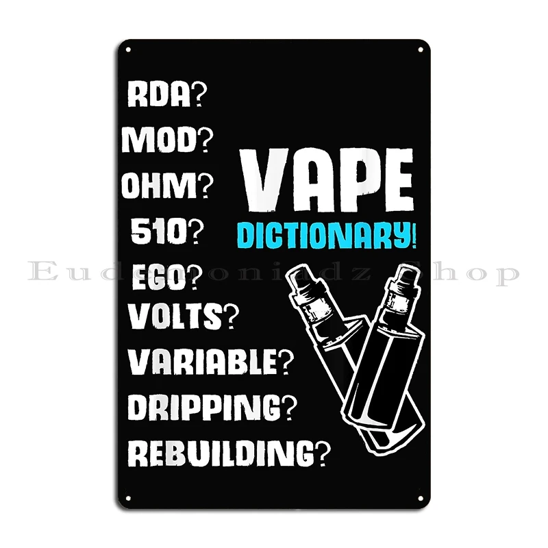 Vape Design Wordcloud Vape Impact لوحة معدنية لوحات الحفلات سينما نادي الحفلات Vape Tin تسجيل ملصق #3