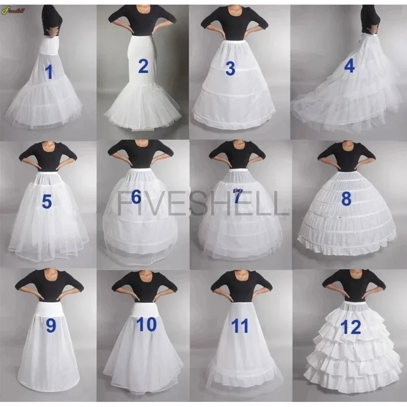 Women 6 Hoops Wedding Petticoat Crinoline Slip Bridal Underskirt for Wedding Night Dress Party Dress Cosplay Costume Petticoats