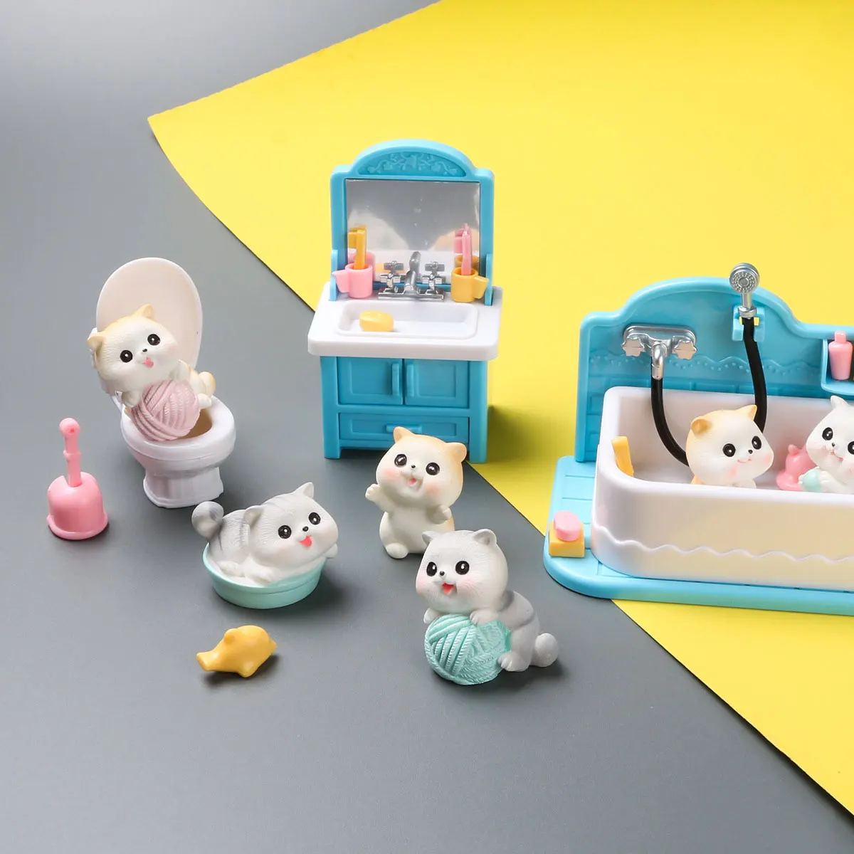 Meubles miniatures 1:12, jouet de cuisine familiale forêt, table à manger, accessoires de maison de courses, jeu de simulation pour filles, cadeaux