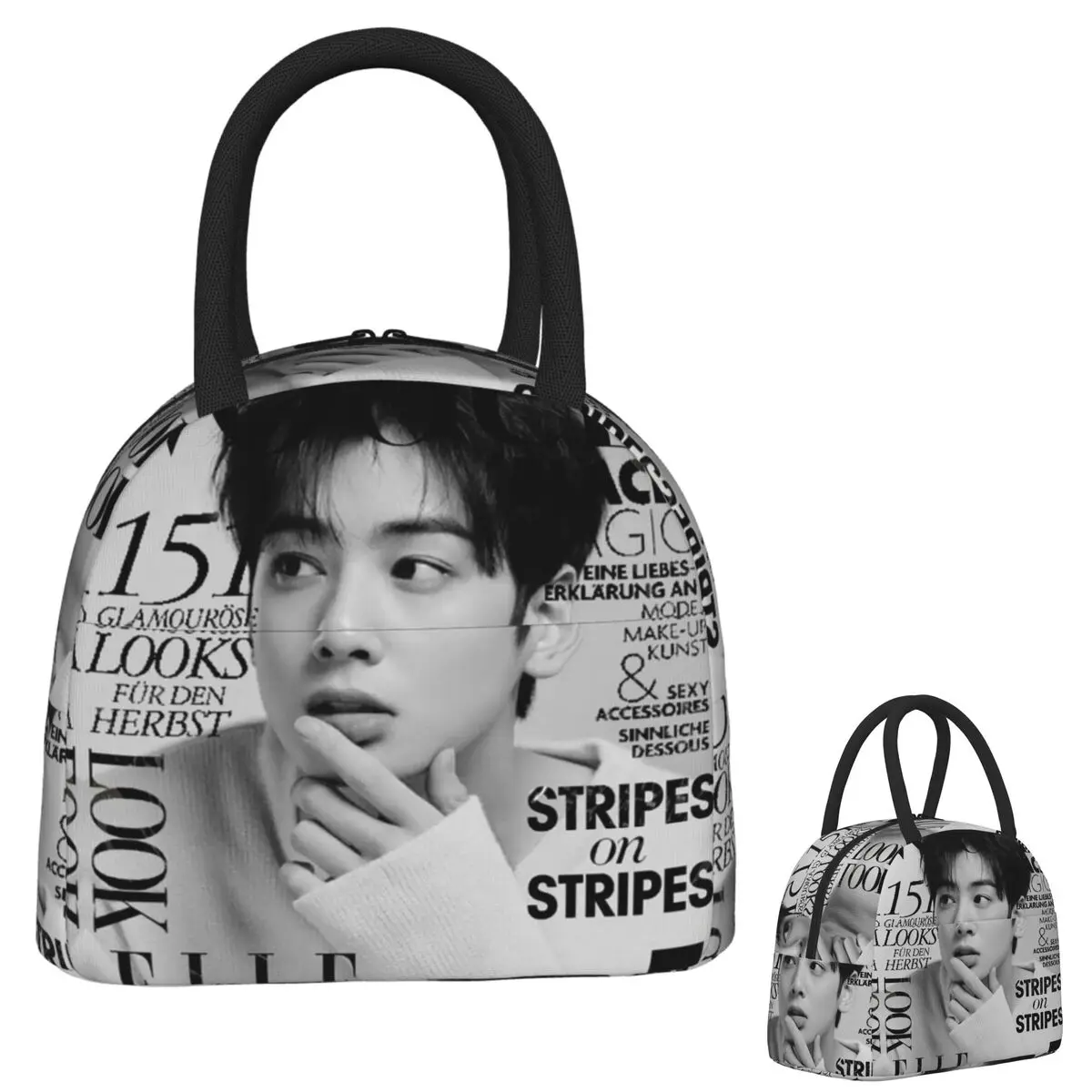 

Cha EunWoo Kpop Astro Insulated Lunch Bag for Women Kids Portable Food Boxes Thermal Lunch Box Tote