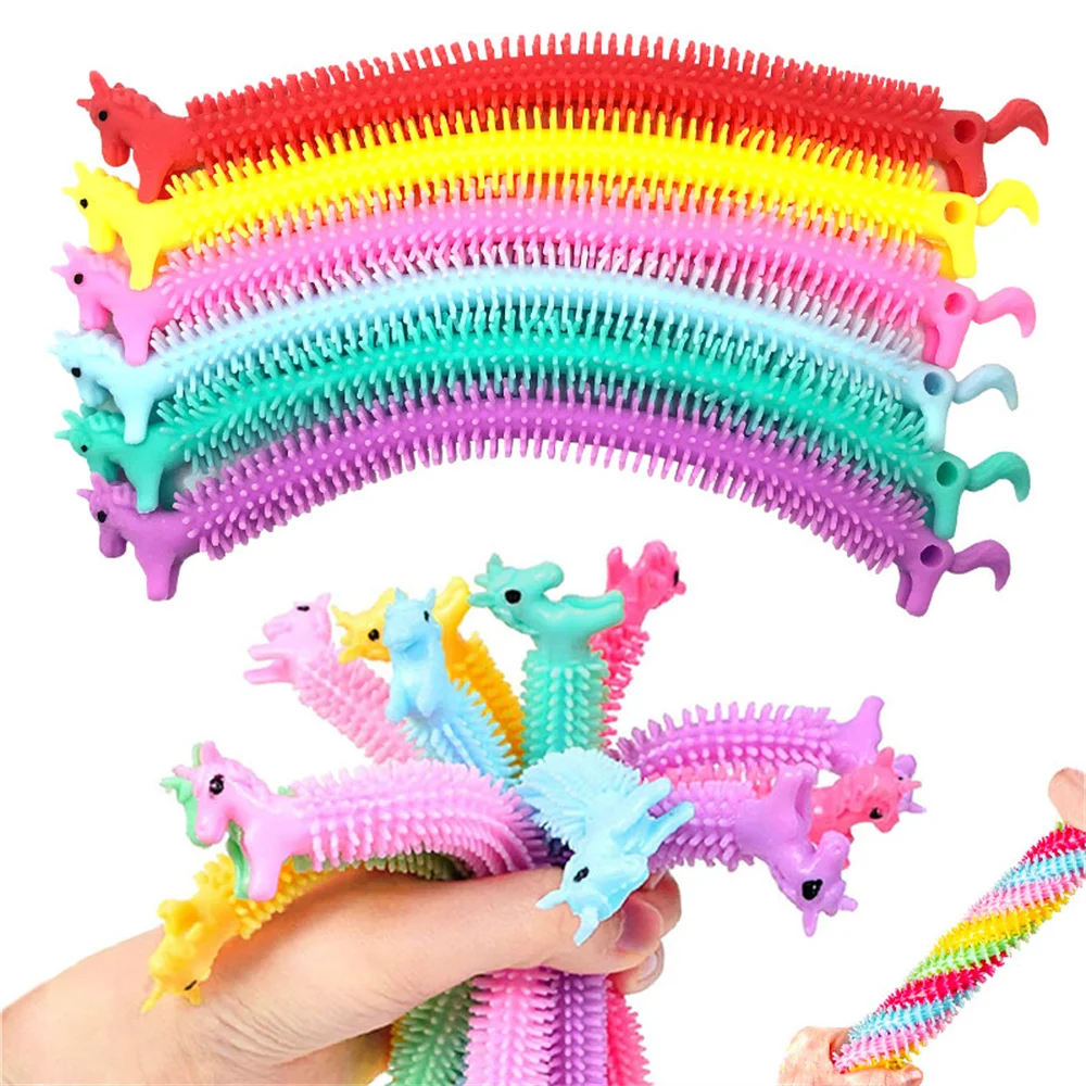 5/10pcs Cute Colorful Elastic Unicorn Dinosaur Gift Favor Squeeze Party Gift Stress Relief Trick Toys Guest Treat Kids Goodie