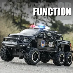 1/28 Alloy Car Modified Off-Road Vehicles Model Diecast Metal Toy Police Vehicle Car Model Collection for Ford Raptor F150 Gift