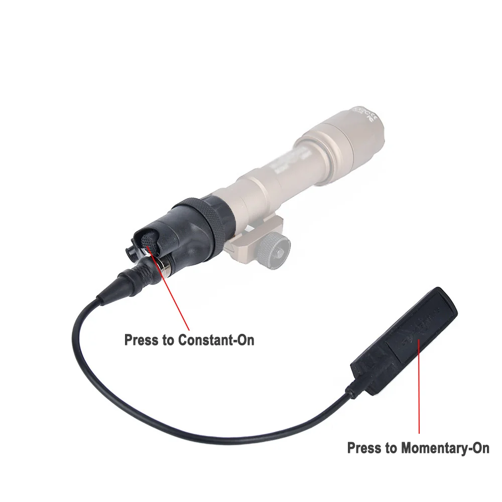 Linterna táctica Airsoft, tapa trasera de Metal, interruptor de presión de doble función, cubierta para Surefir M300 M600, luz de caza